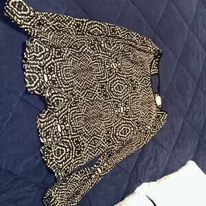 Eyelash couture long sleeve blouse with small opening in back